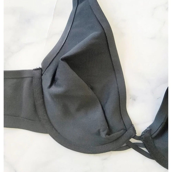 Soma Essential Unlined Plunge Black Underwire Unpadded Smooth Comfort Bra 32C - Picture 9 of 11